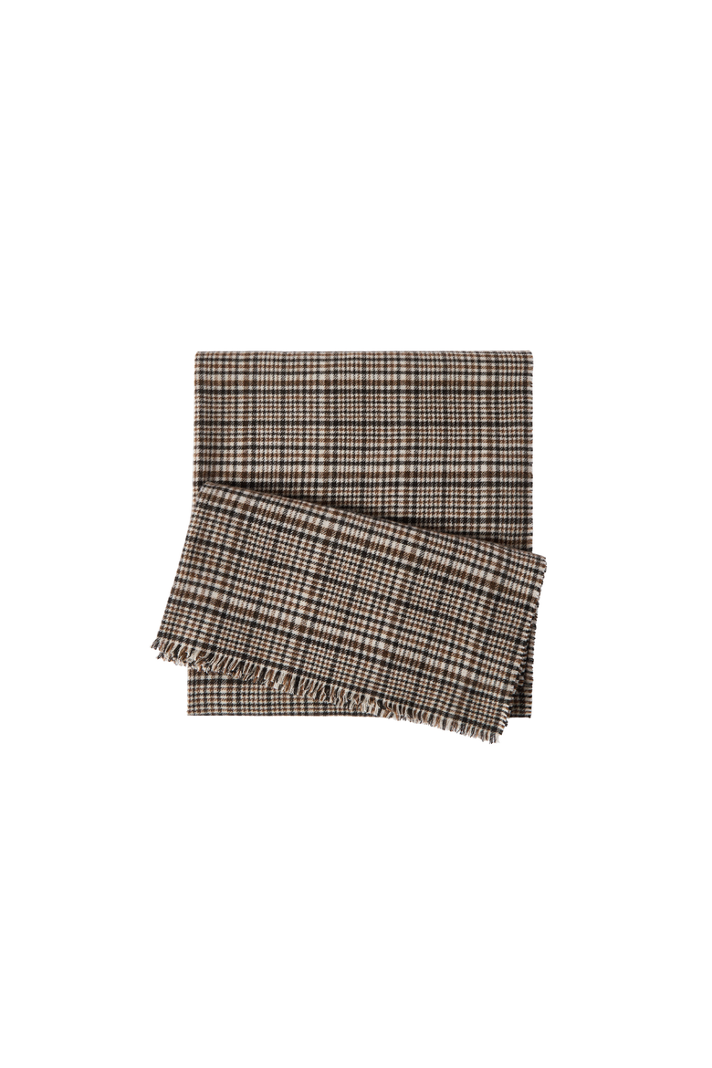 Cashmere Prince of Wales scarf, Alternate, color, Brown