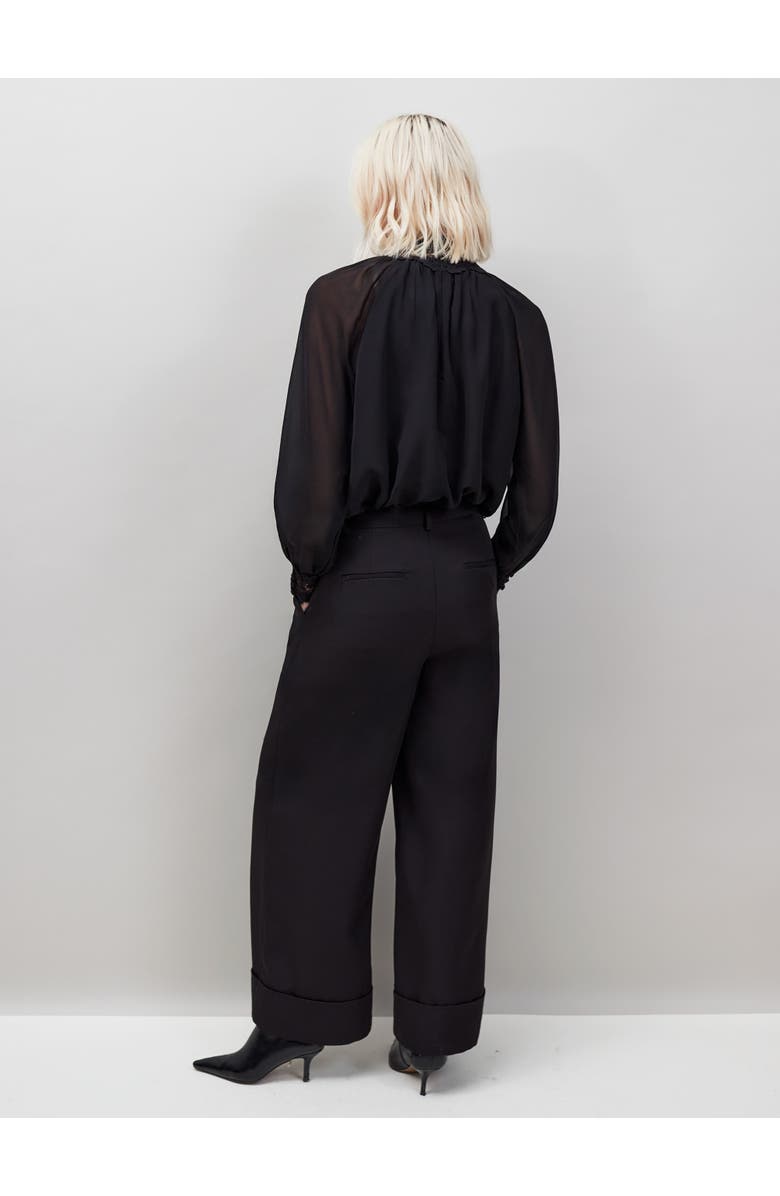 Ro&Zo Lace Neck And Cuff Blouse, Alternate, color,