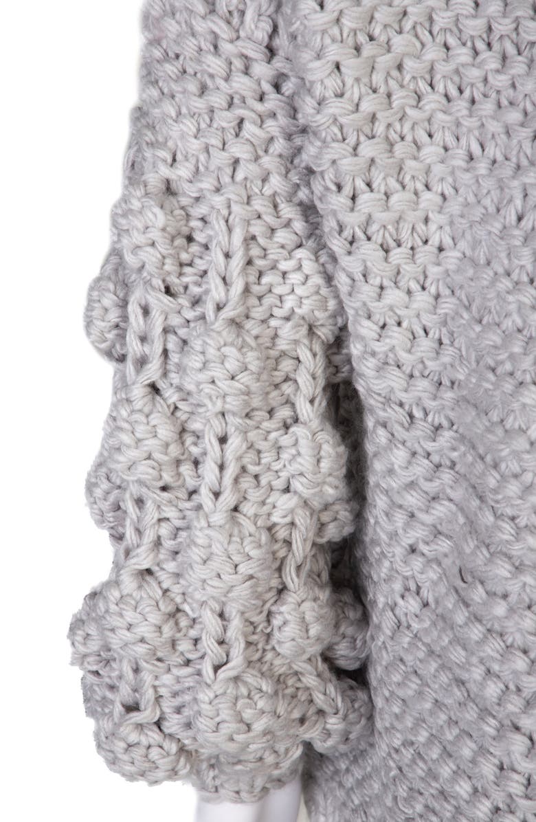 SAACHI Pompom Knit Cardigan, Alternate, color, Grey