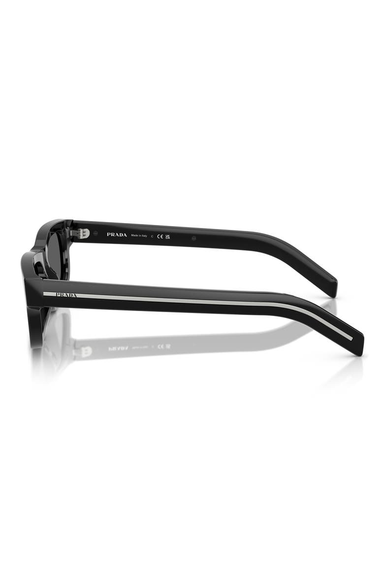 57mm Rectangular Sunglasses, Alternate, color, DARK GREY