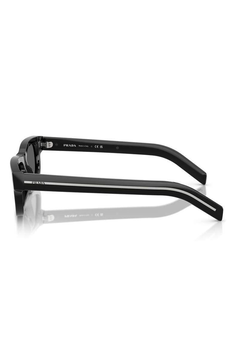 Prada 57mm Rectangular Sunglasses, Alternate, color, Dark Grey