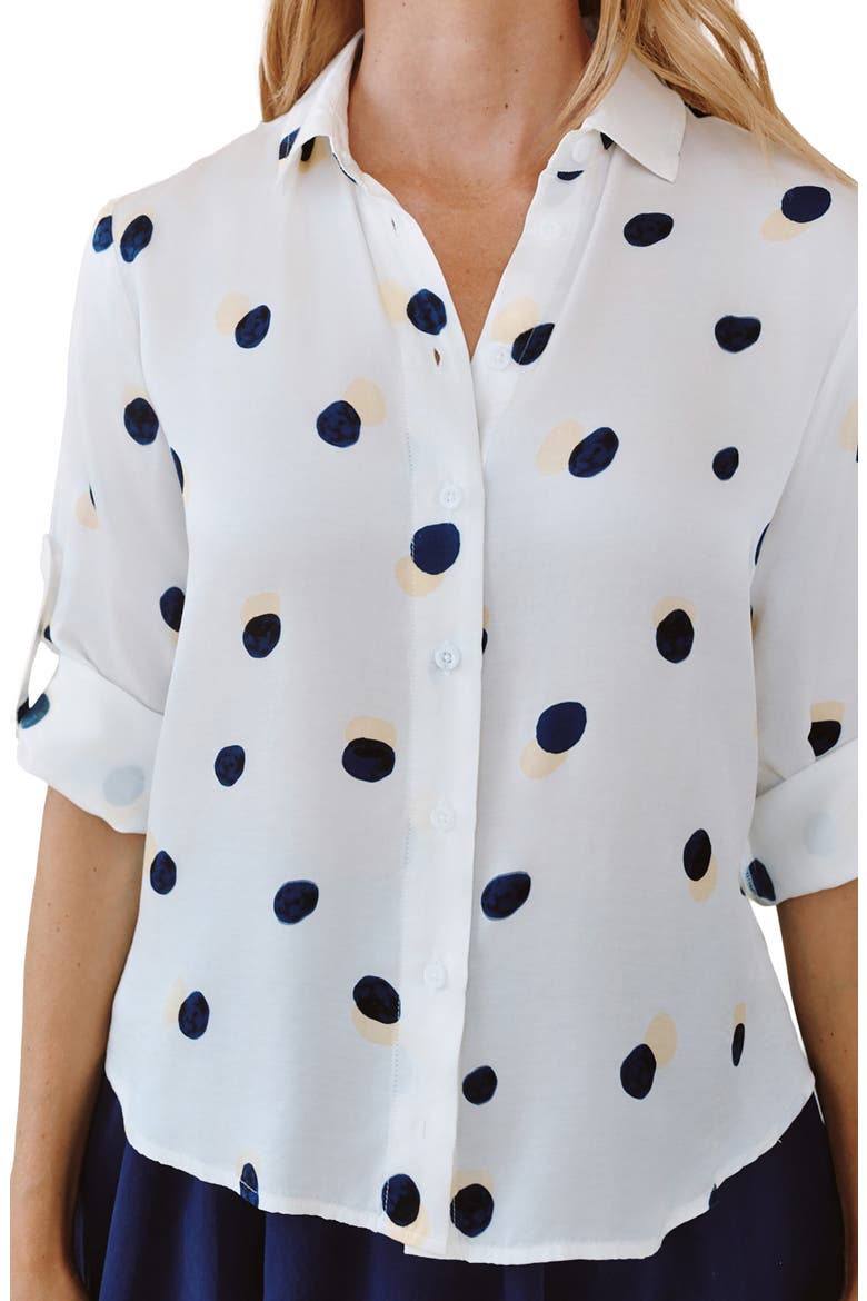Dot Split Back Button-Up Shirt, Alternate, color, SPRING DOTS