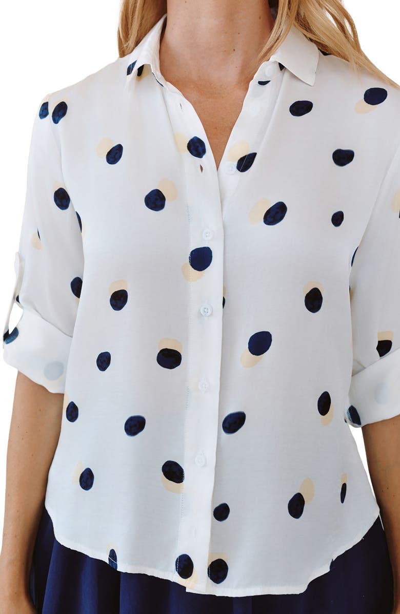 Bella Dahl Dot Split Back Button-Up Shirt, Alternate, color, 
