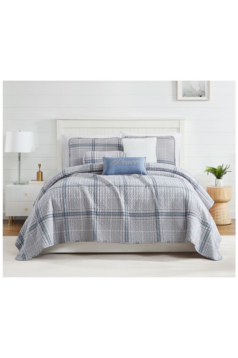 Vilano Plaid Quilt Bedding Set, Alternate, color, GREY