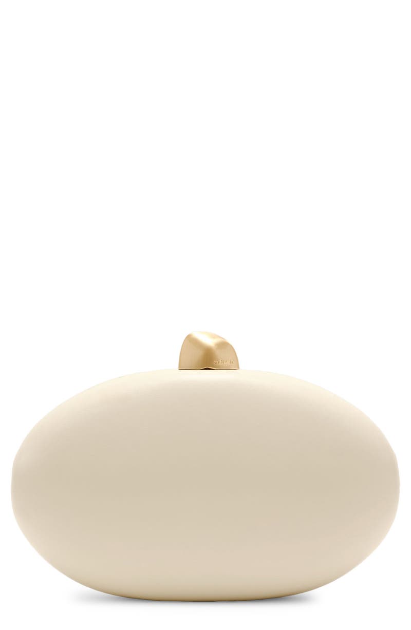 Cult Gaia Eviana Leather Clutch in Antique White
