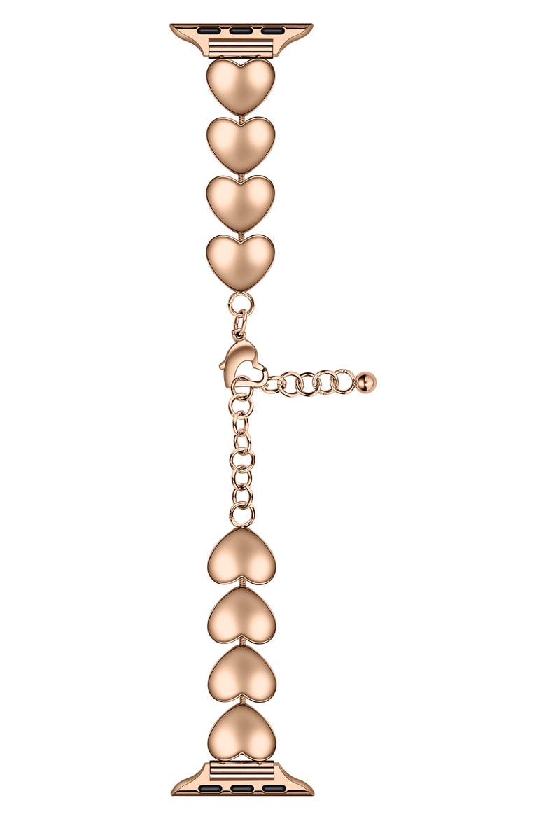 Lover Heart Steel Apple Watch® Bracelet Watchband, Main, color, ROSE GOLD