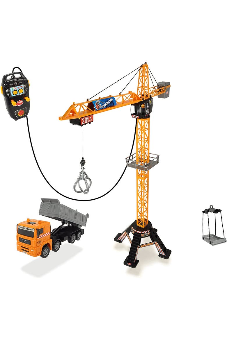 Mega Crane Remote Control Set With Truck, Ages 3+, Alternate, color, Multicolored