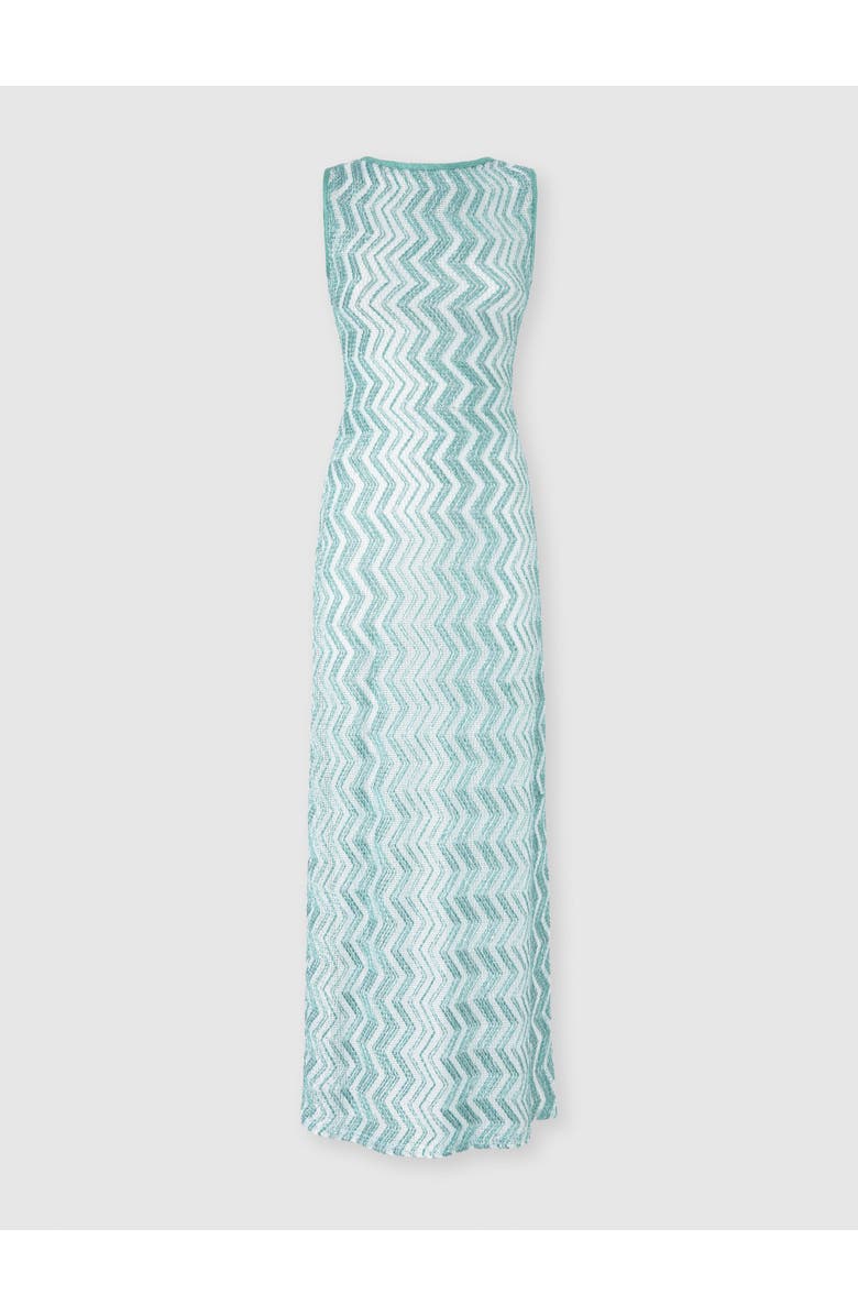 Missoni Long Mesh Cover-up Dress With Zigzag Pattern, Sequins, And Cut-out Detail, Main, color, Light Blue