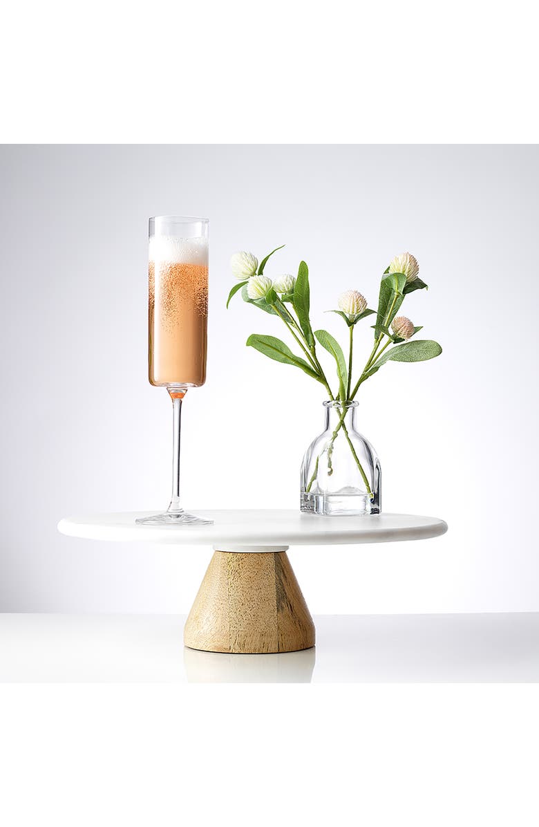 JoyJolt Claire Crystal Cylinder Champagne Glass - Set of 4, Alternate, color, Clear