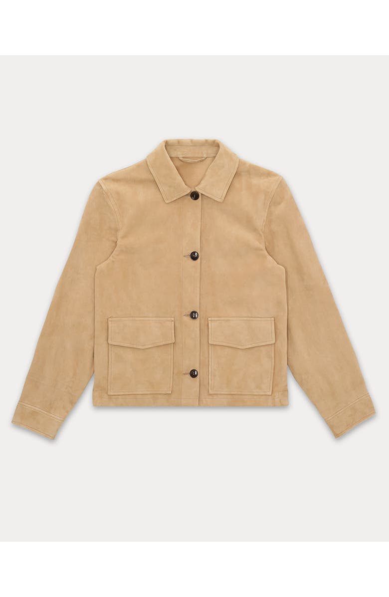 Fortela Maelle Suede Short Leather Jacket, Main, color, Beige