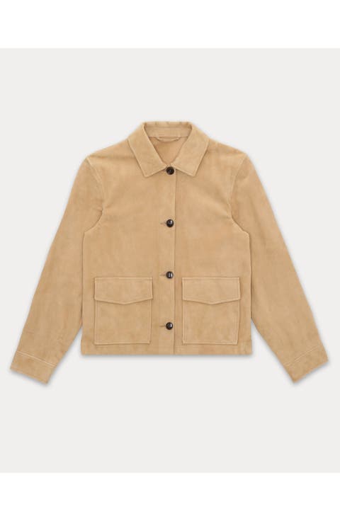 Maelle Suede Short Leather Jacket