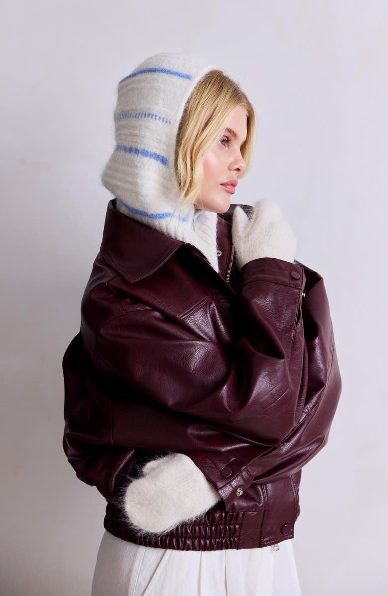 Arctic Fox & Co The Alpaca Blend Mittens, Alternate, color, Arctic White/ Sky Blue