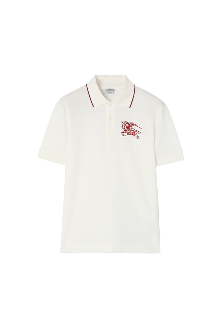 Heart Knight Cotton Polo Shirt, Alternate, color, Chalk white