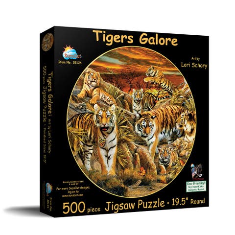 Tigers Galore 500 piece Jigsaw Puzzle for Adults Round