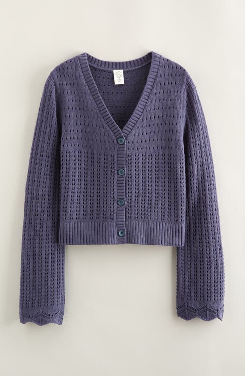 Treasure & Bond Kids' Mixed Stitch Cardigan In Blue