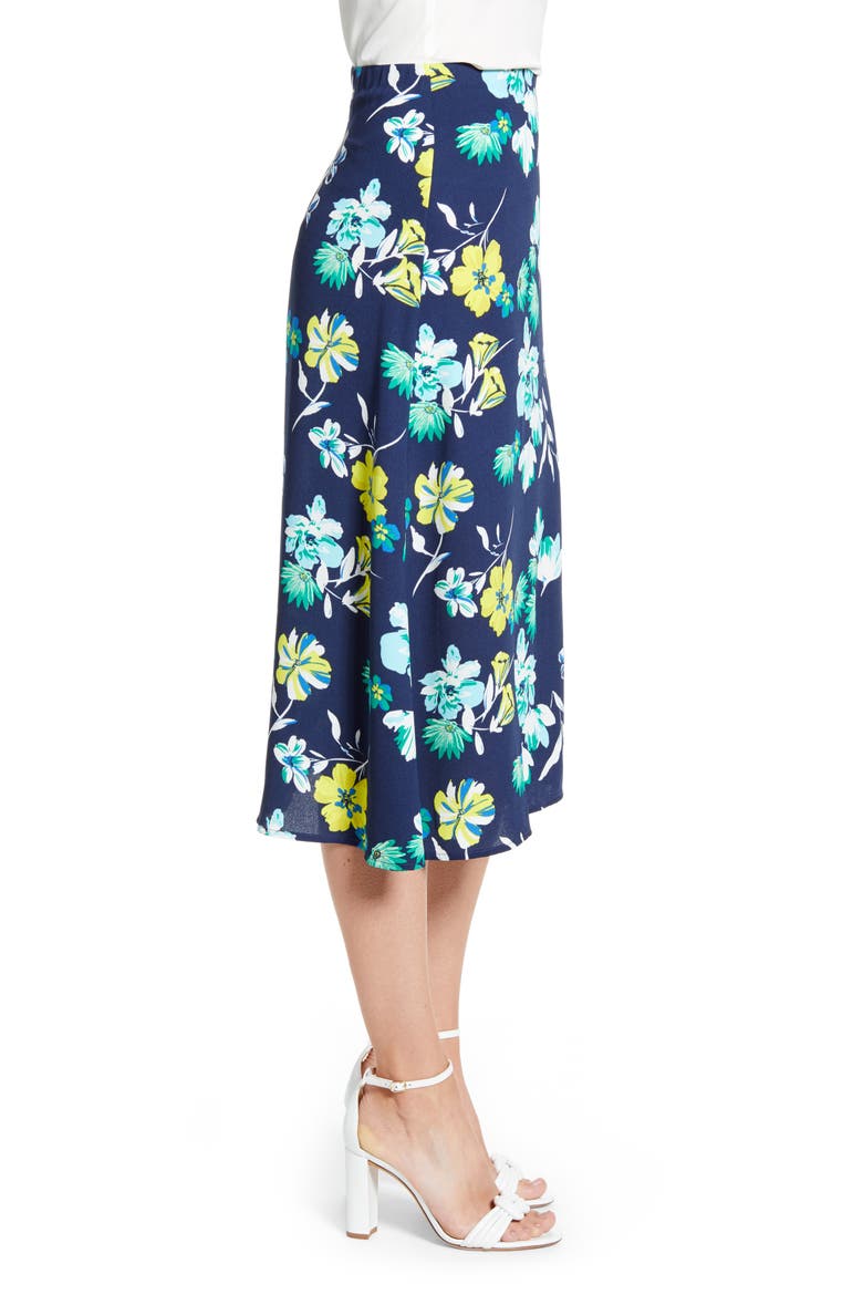 Midi Skirt, Alternate, color, NAVY FLORAL