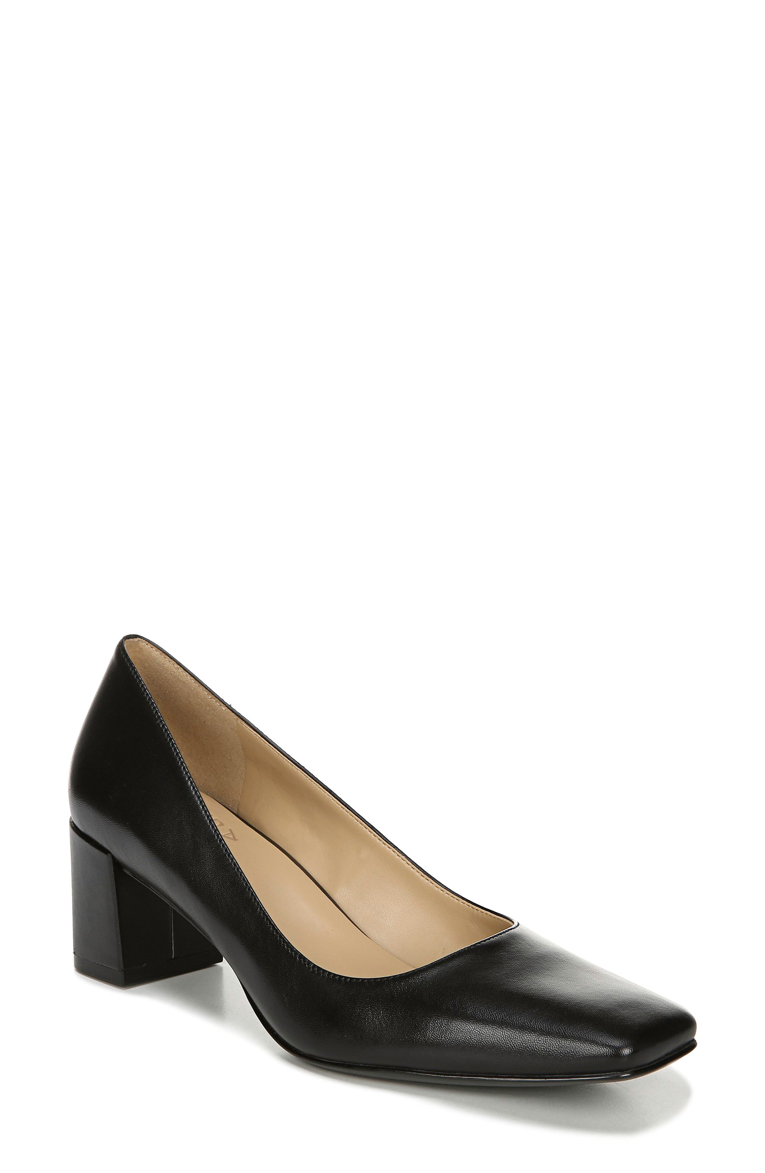 Naturalizer Karina Square Toe Pump, Main, color, Black Leather