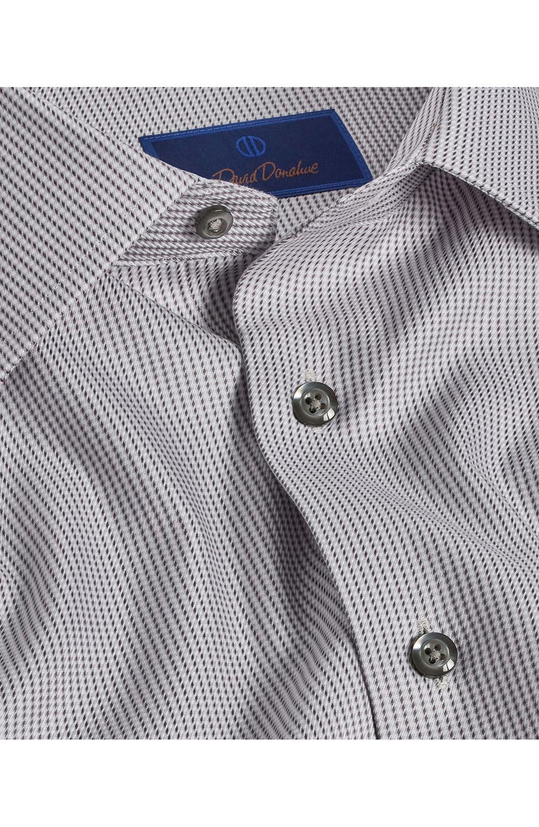 David Donahue Trim Fit Micropattern Textured Cotton Twill Dress Shirt, Alternate, color,
