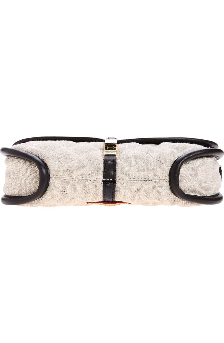MZ Wallace Small Astor Convertible Quilted Linen Clutch, Alternate, color, Sandy Linen