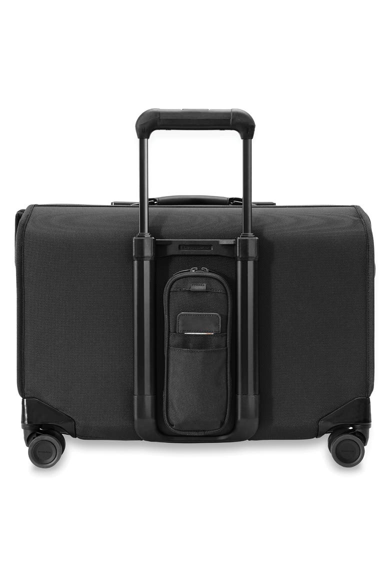 Baseline Wide Spinner Carry-On Garment Bag, Alternate, color, BLACK