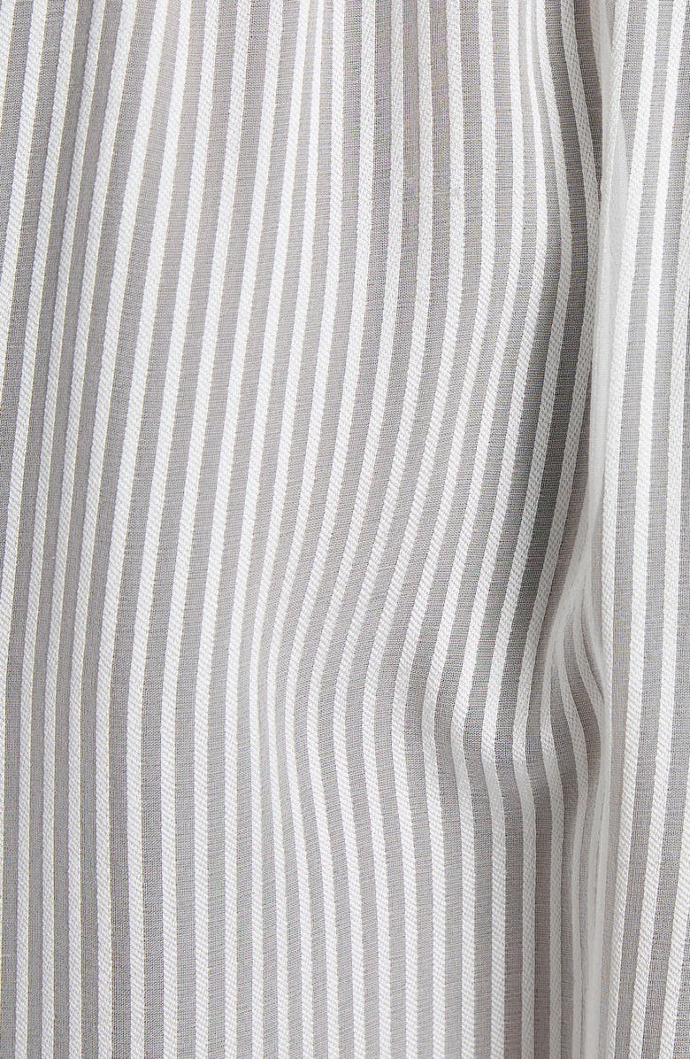 TOM FORD Microstripe Tie Neck Silk Chiffon Button-Up Shirt, Alternate, color, 