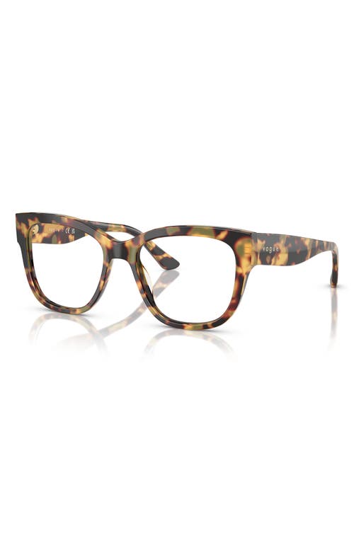 Vogue 53mm Square Optical Glasses In Yellow Tortoise