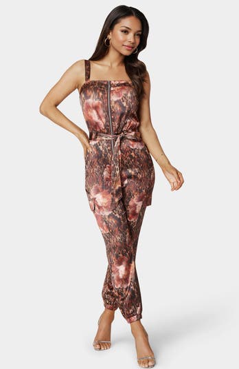 FRAMeWORK  ベージュJUMPSUIT Beige Satin Jumpsuit – self-portrait-US