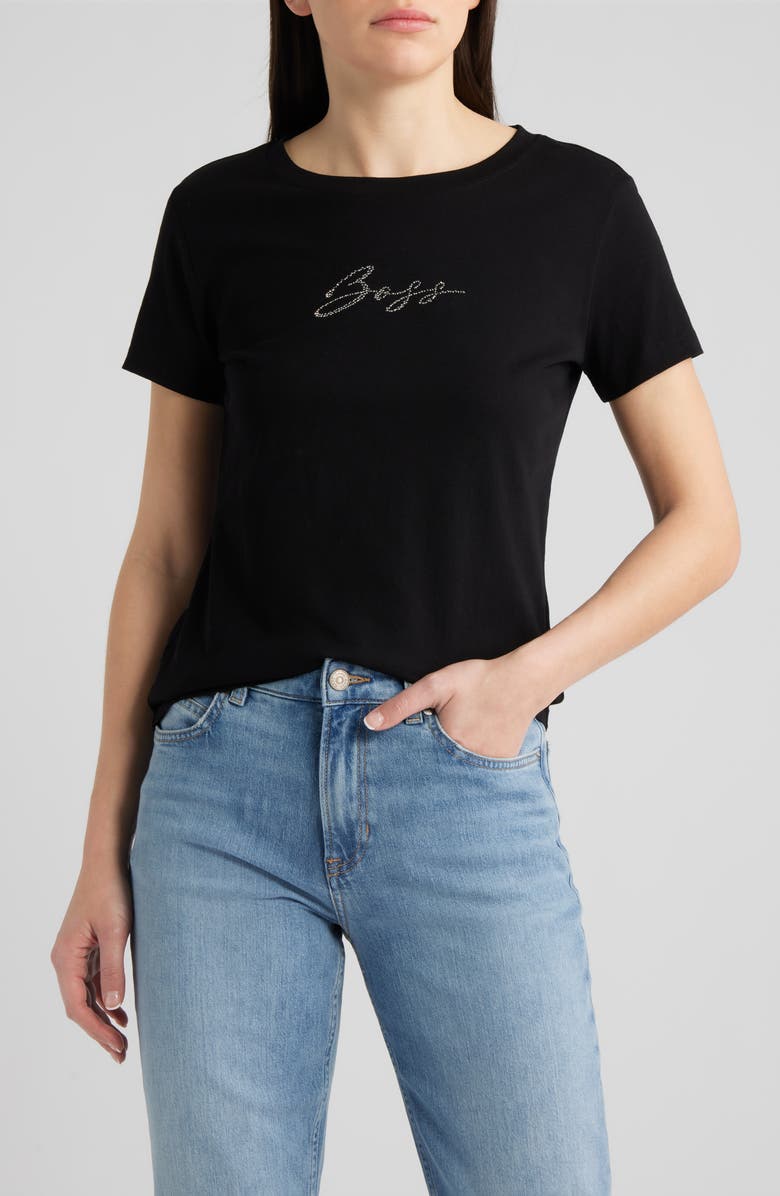 BOSS Orange Esogo Crystal Logo Cotton Top, Main, color, 