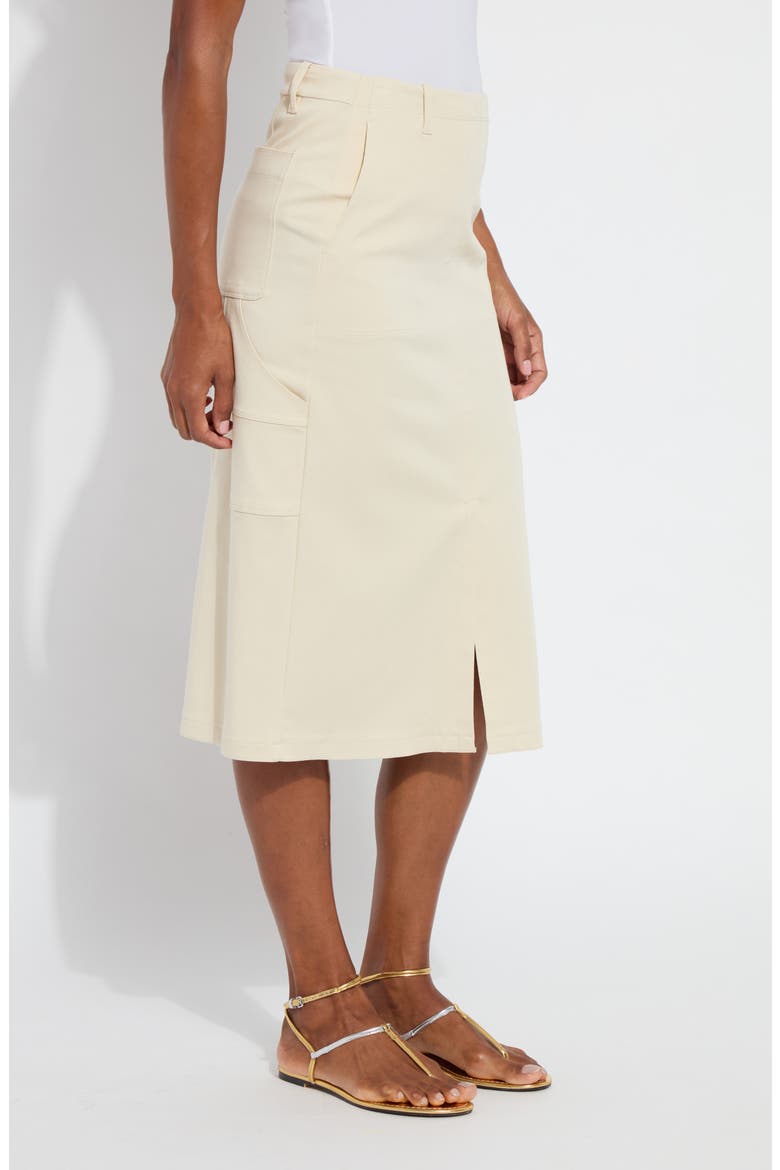 Pamela Utilitarian Stretch Twill Pencil Skirt, Alternate, color, ECRU