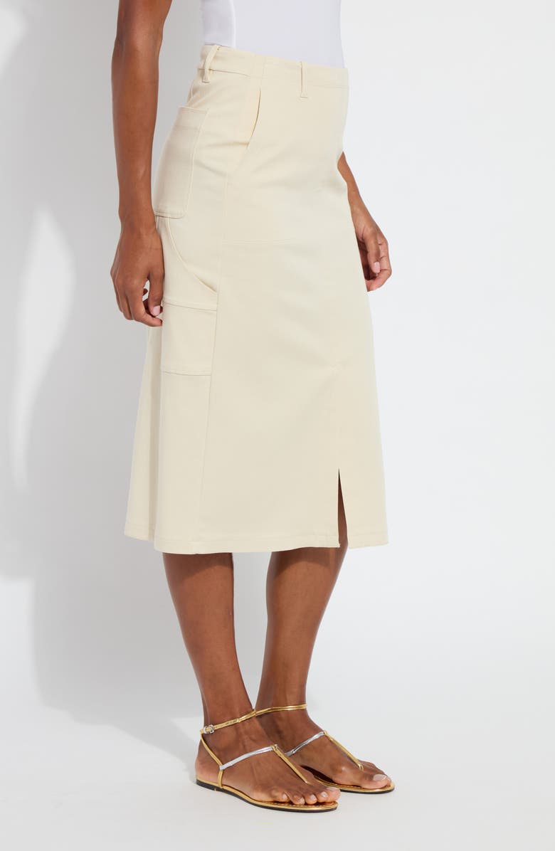 Lysse Pamela Utilitarian Stretch Twill Pencil Skirt, Alternate, color, Ecru