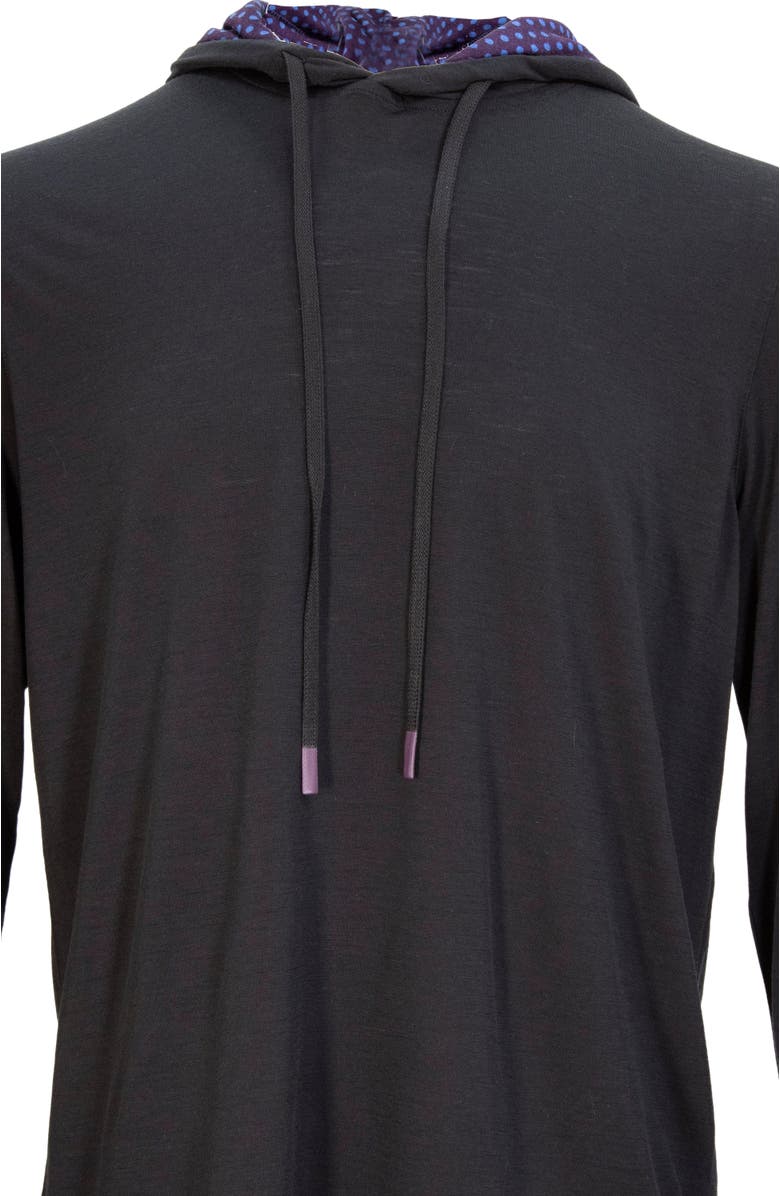 Lords of Harlech Hugo Extra Fine Merino Wool Lightweight Hoodie, Alternate, color, Black