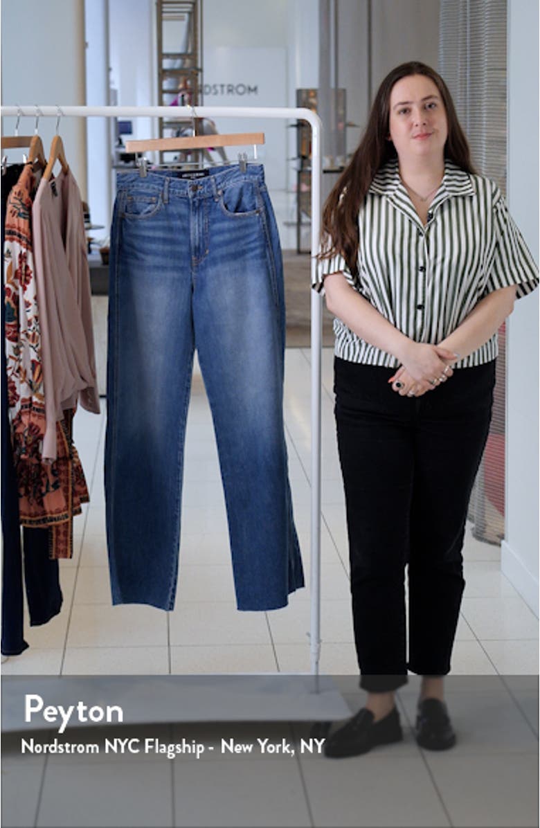 Taylor High Waist Raw Hem Wide Leg Jeans, sales video thumbnail