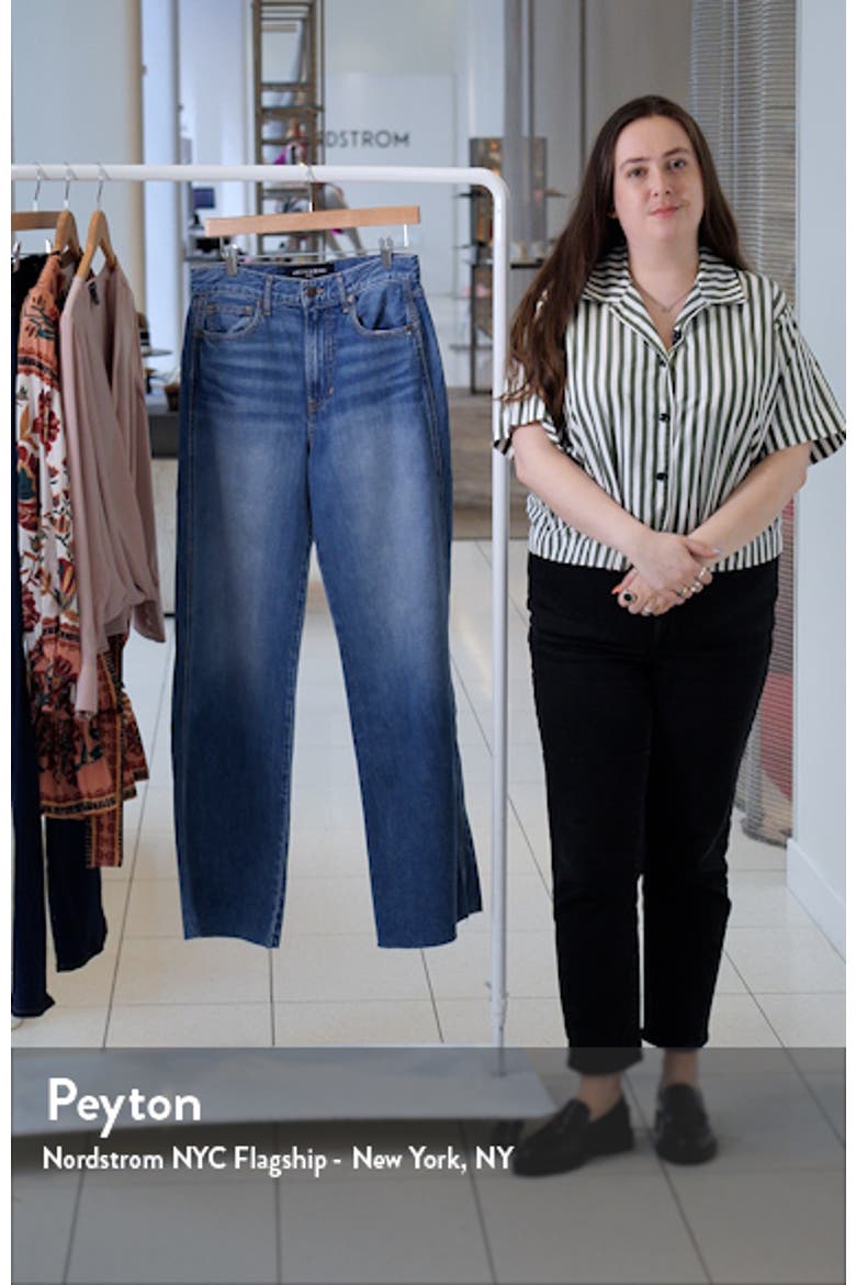 Taylor High Waist Raw Hem Wide Leg Jeans video