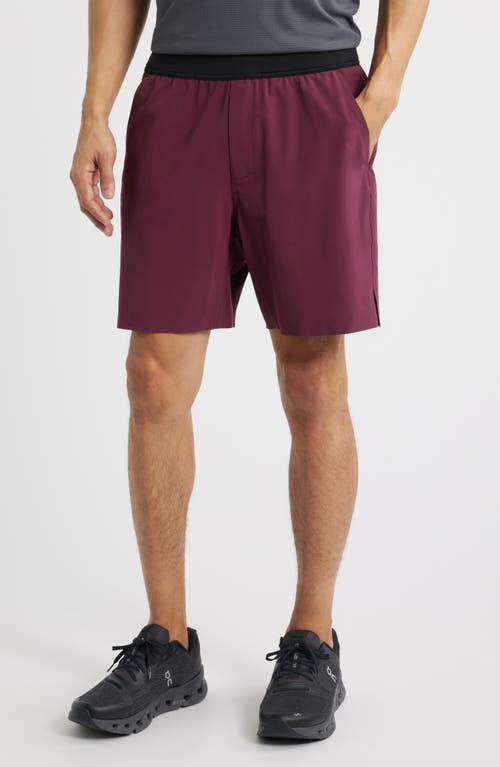 Ten Thousand Interval Lined Training Shorts In Maroon