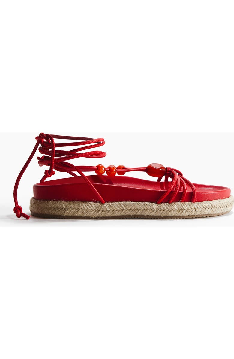 H&M Strappy Espadrilles, Alternate, color, Red