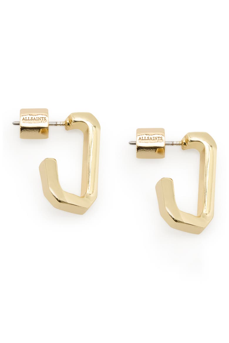 Set of 3 Hex Hoop Earrings, Alternate, color, GOLD/ RHODIUM