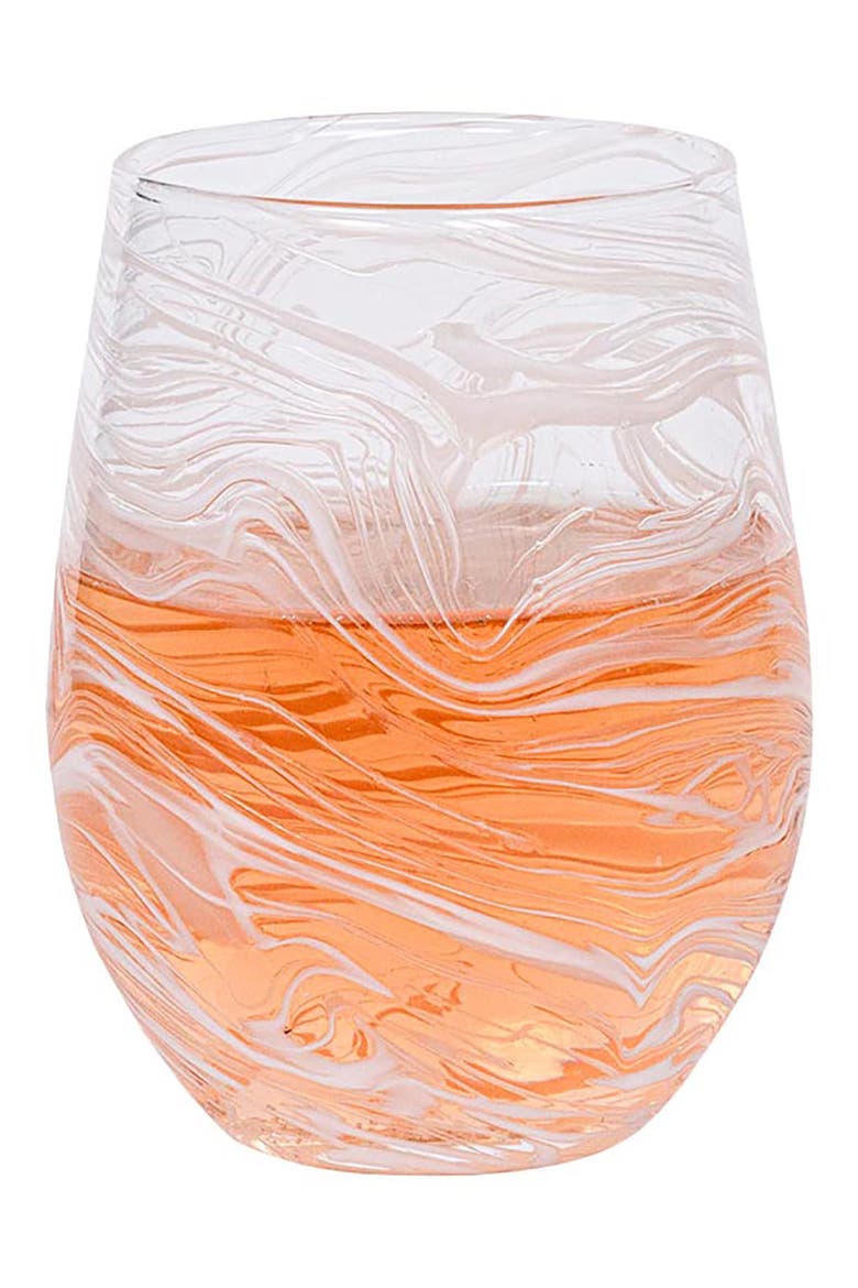 Puro Marbled Stemless Wine Glass, Alternate, color, WHITEWASH
