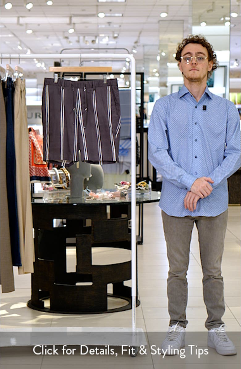 Kane Stripe Stretch Cotton Shorts, sales video thumbnail