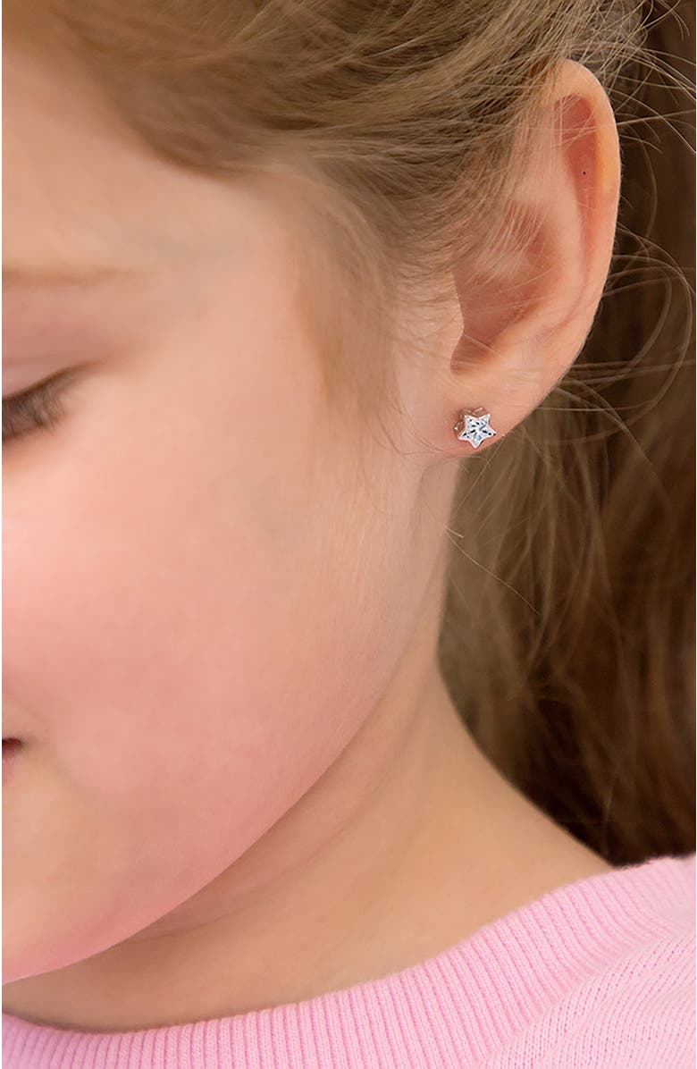 In Season Jewelry Cubic Zirconia Birthstone Star Earrings, Alternate, color, April