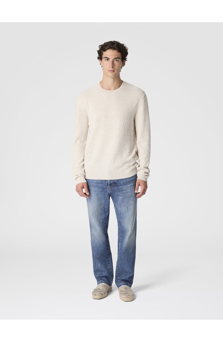 Missoni Crew-neck Wool And Cotton Pullover With Tone-on-tone Zigzag Pattern, Alternate, color, Beige