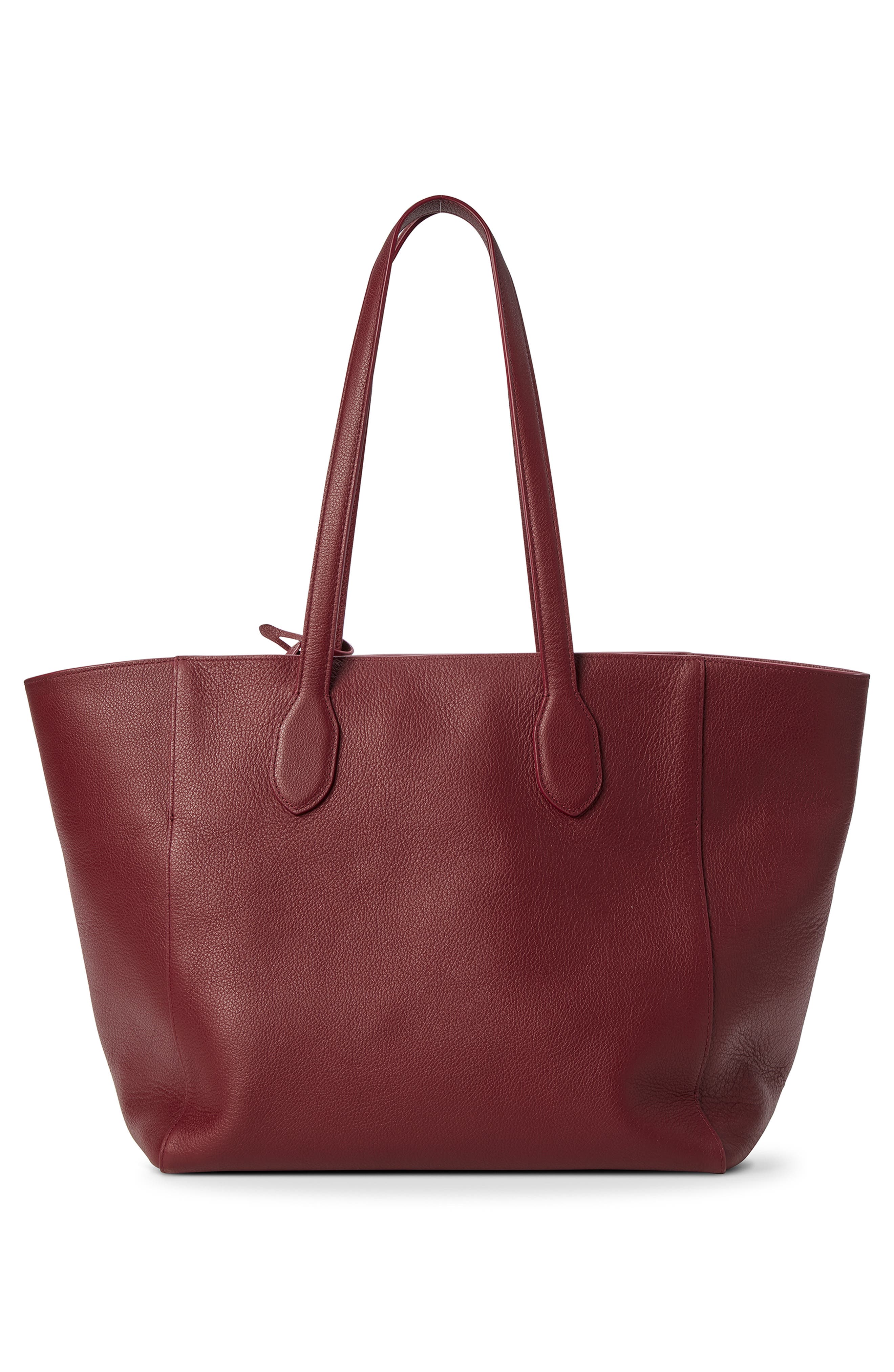 Runabout Pebble Leather Tote, Alternate, color, RUBY
