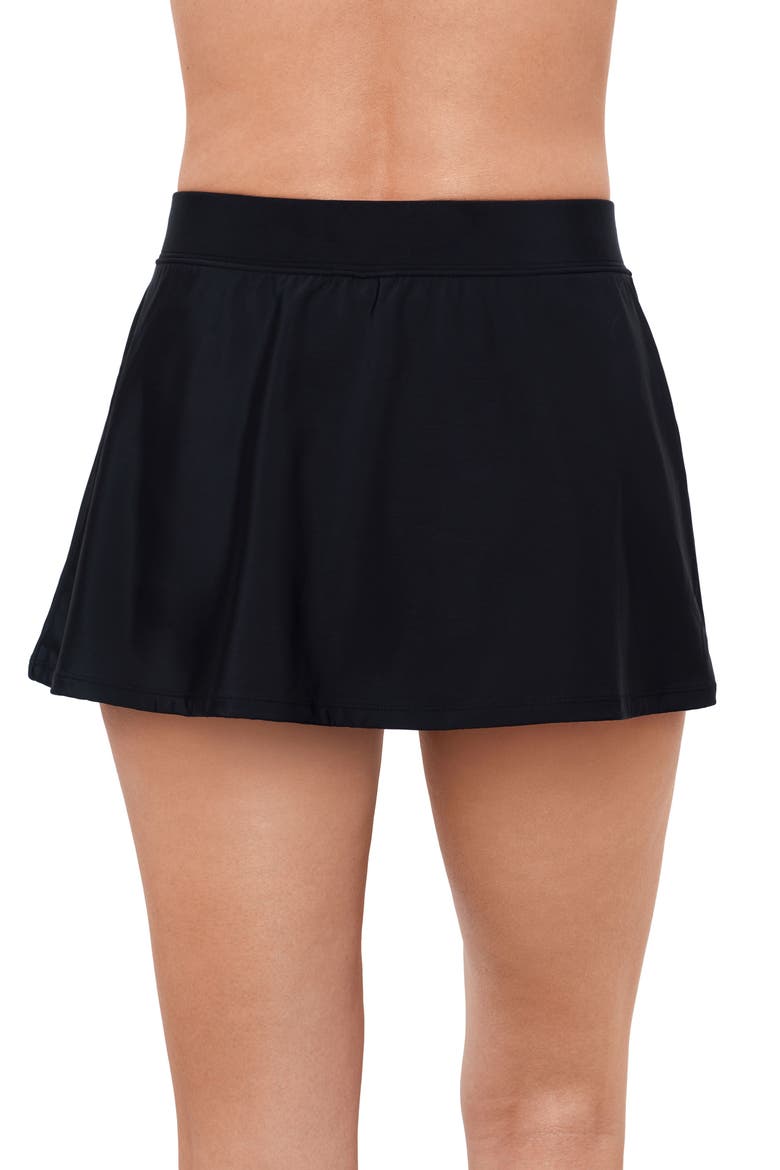 Full Coverage Skirted Swimsuit Bottom with Side Slit, Alternate, color, Black