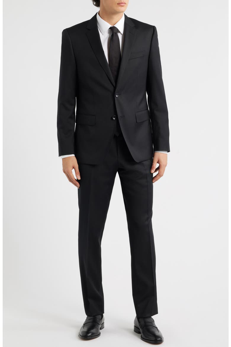 Huge Solid Wool Suit, Main, color, BLACK