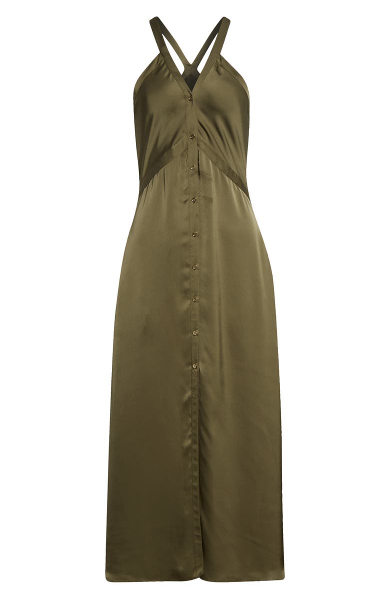 Ramy Brook Cynthia Racerback Satin Shirtdress, Alternate, color, Olive Green