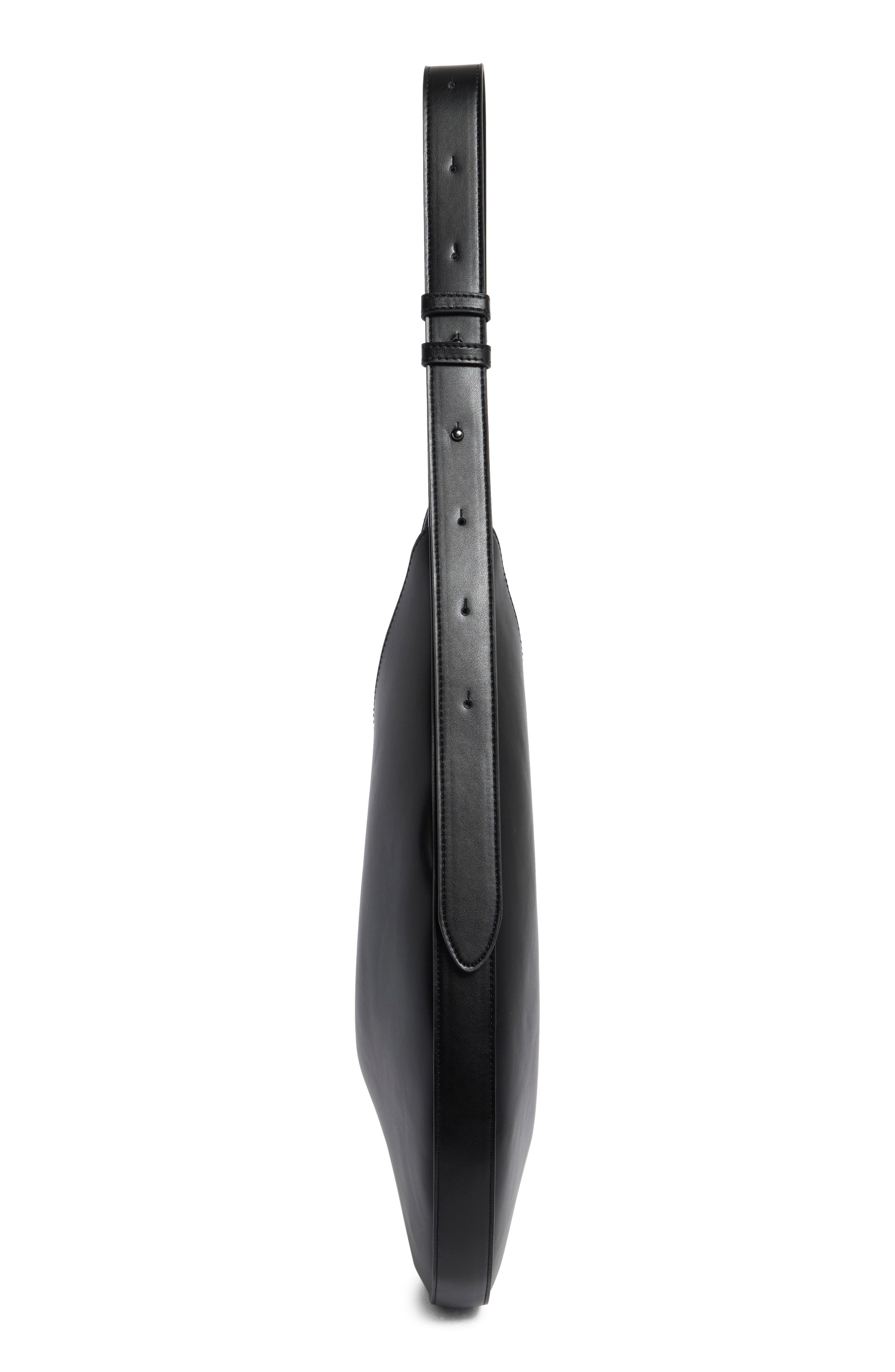 Faux Leather Hobo Bag, Alternate, color, BLACK