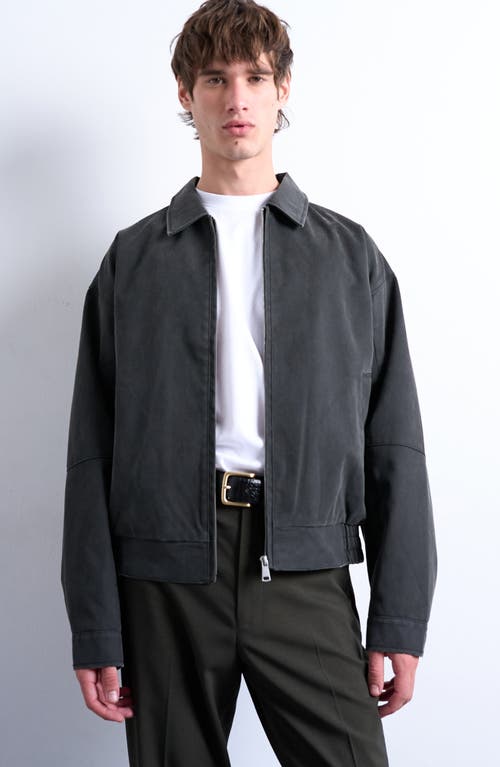 Topman Faux Suede Bomber Jacket In Gray