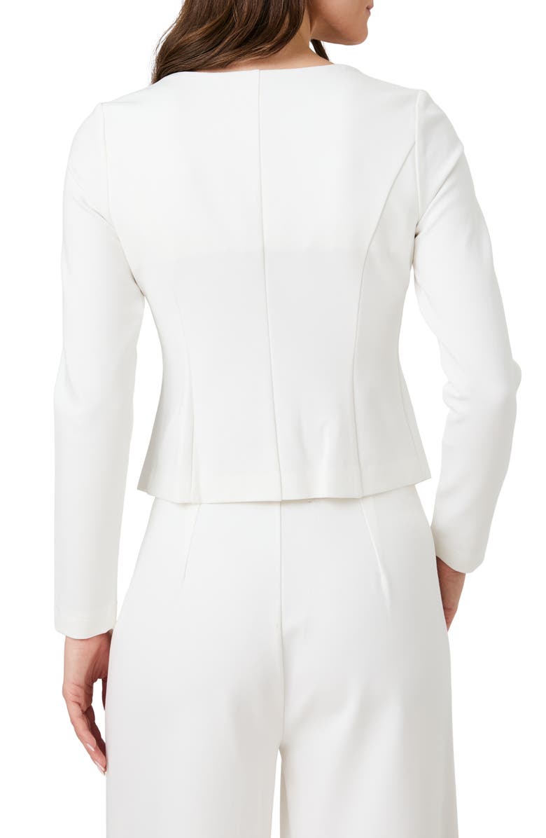 French Connection Square Neck Long Sleeve Ponte Top, Alternate, color, Summer White