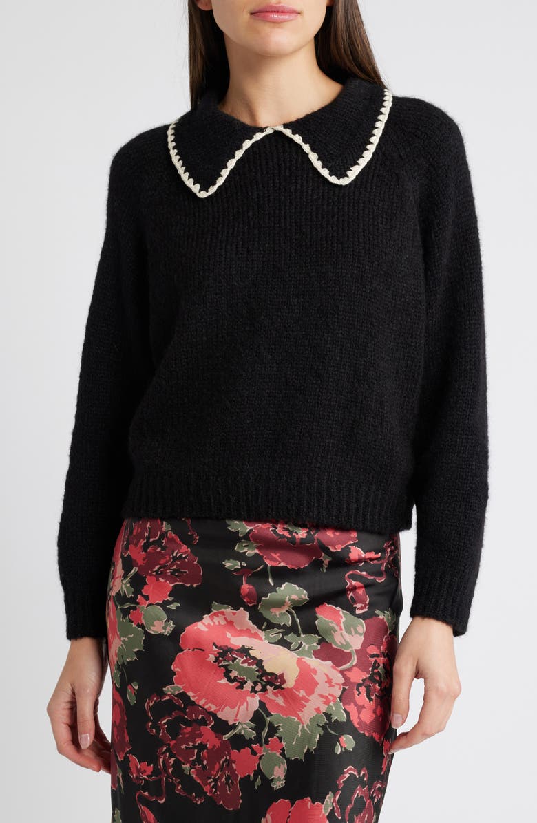 THE GREAT. Blanket Stitch Alpaca Blend Sweater, Main, color, 