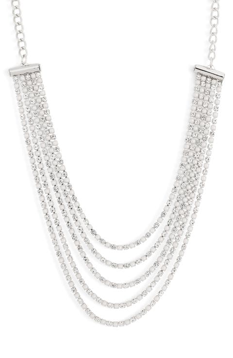 Crystal Pavé Drape Necklace