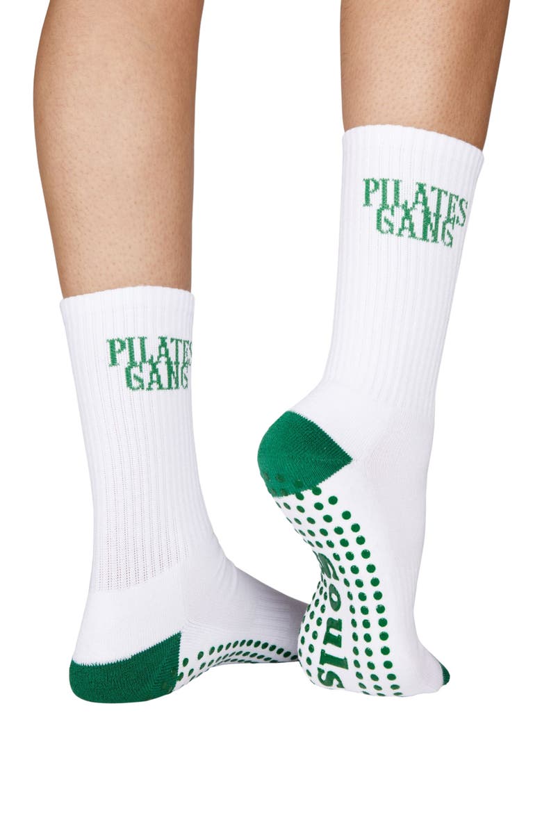 Souls. Pilates Crew Grip Socks, Alternate, color, White